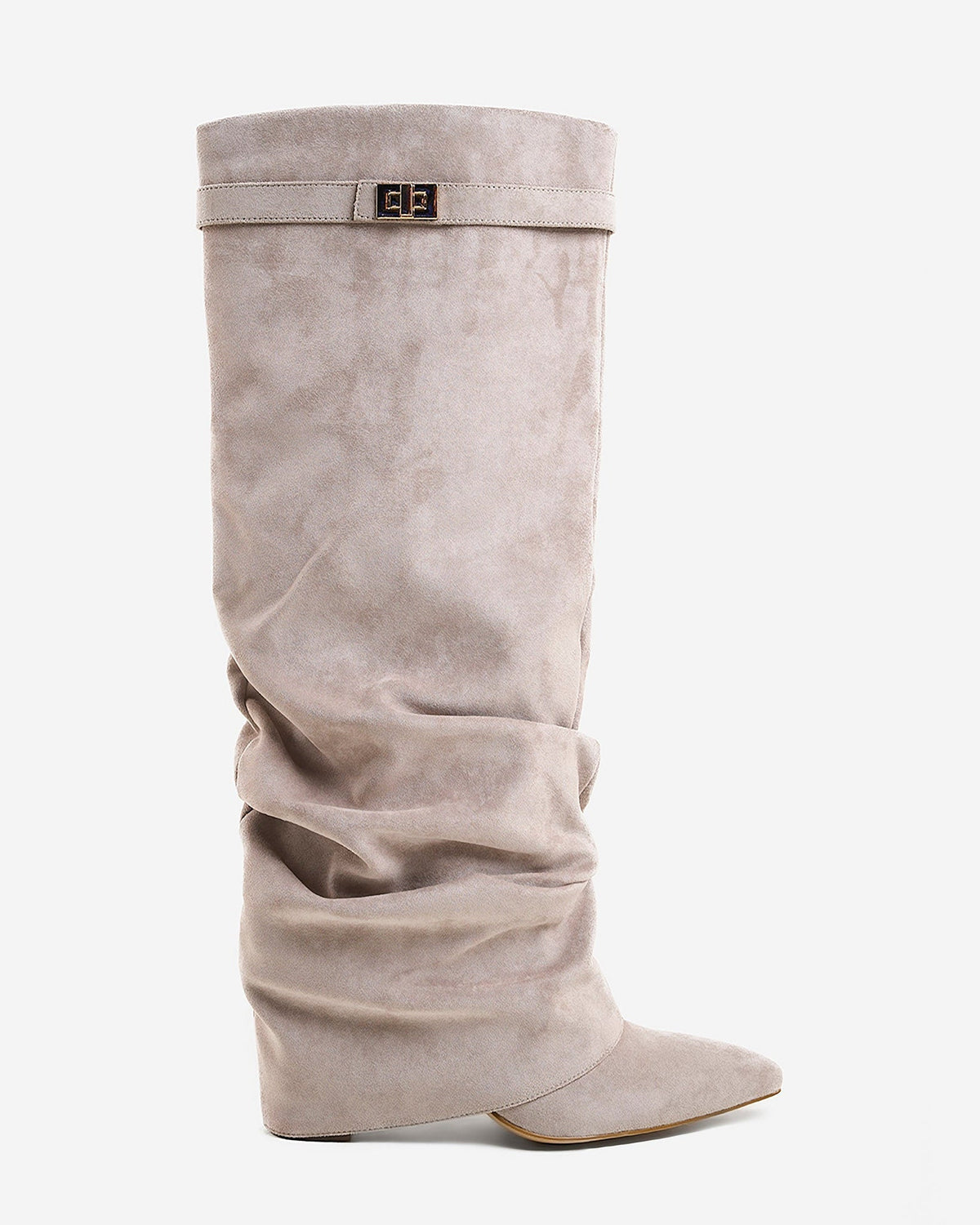 Mirelle Slouchy Suede knee high boots - Taupe