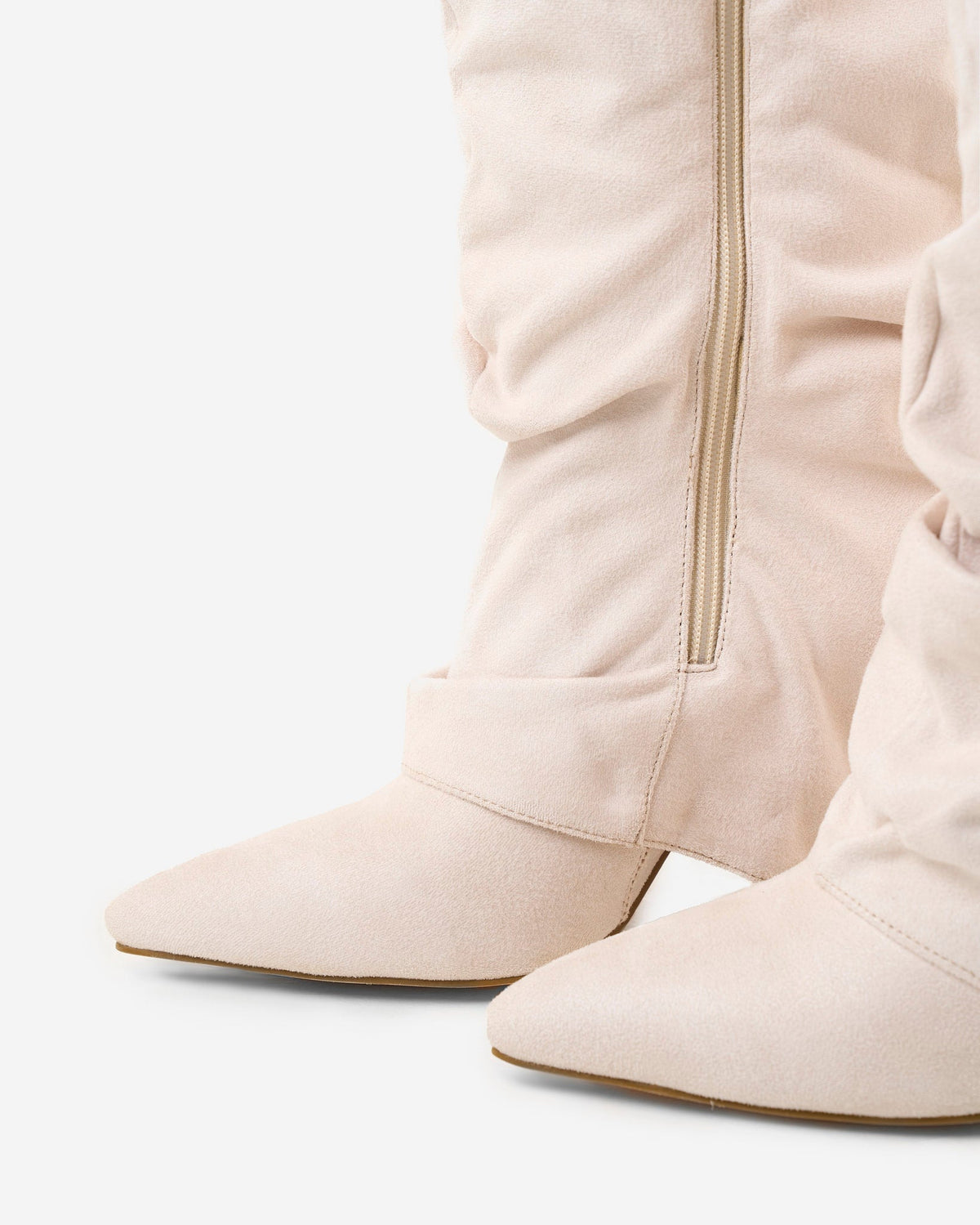 Mirelle Slouchy Suede knee high boots - Creamy