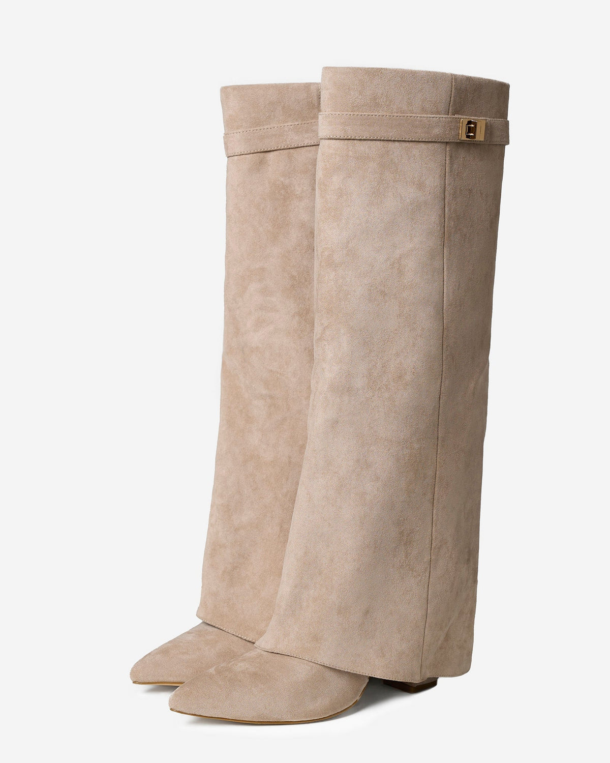 Mirelle Suede knee high boots - Beige