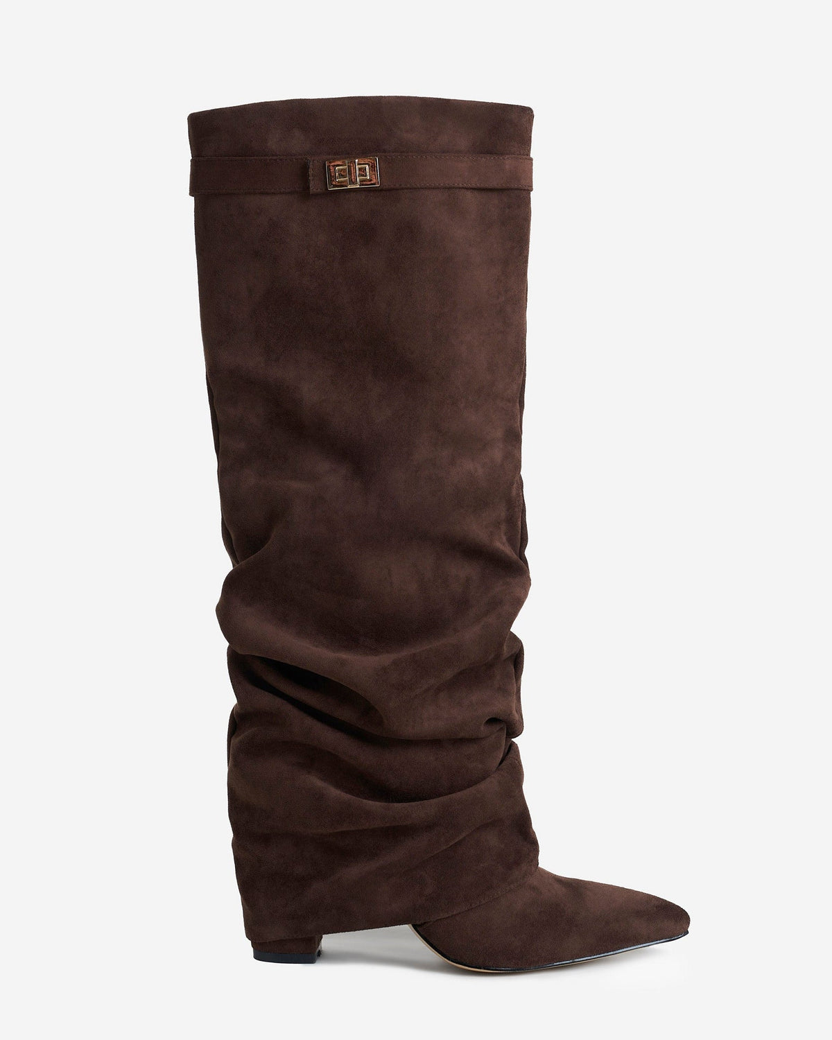 Mirelle Slouchy Suede knee high boots - Dark Brown